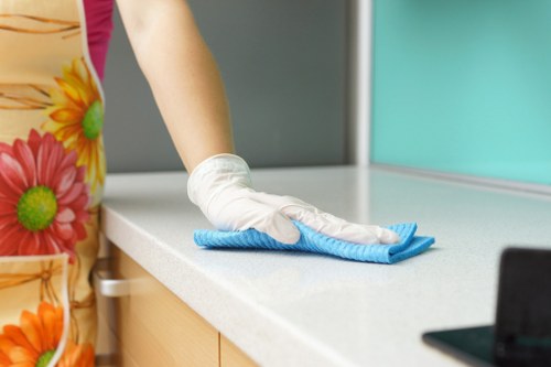Staff investigating a carpet cleaning complaint carefully