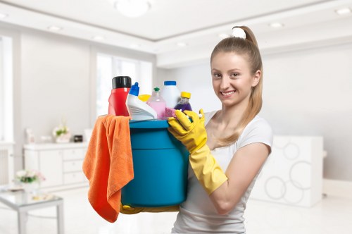 Safe handling of carpet cleaning equipment in a property